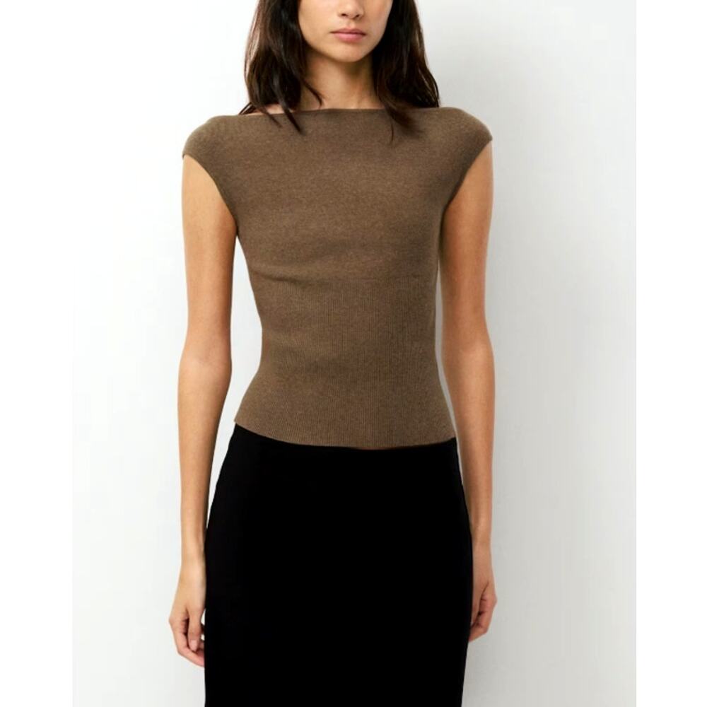 Wilfred Stroll Top Wonder Yarn Heather Dark Chocolate Size XS